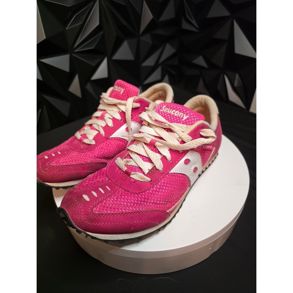 Size 8.5 Saucony Bullet Womens Pink White Low Profile Sneakers 60026-16